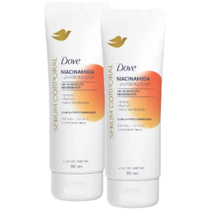 Kit Dove Niacinamida + Uniformizador: 2 Sérum Corporal Hidratante 180ml cada