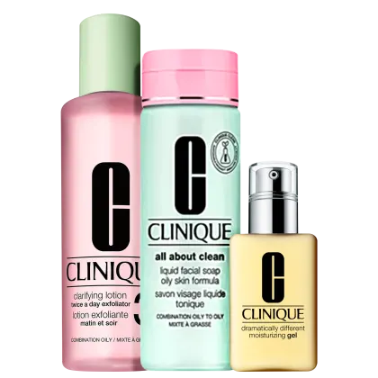 Imagem do produto Kit Clinique Sistema 3 Passos Pele 3 Pele Mista para Oleosa Extra (3 produtos)