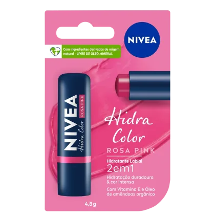Imagem do produto NIVEA Hidra Color 2 em 1 Rosa Pink - Hidratante Labial 4,8g