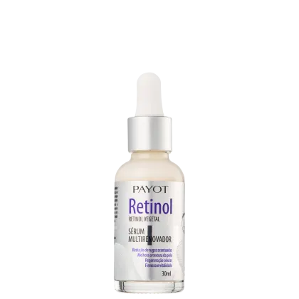 A imagem mostra o Sérum Multirenovador Facial Retinol Vegetal da marca Payot.