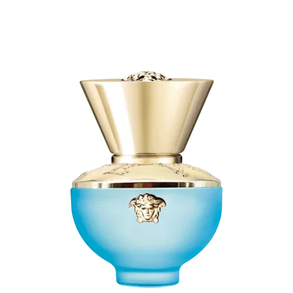 A imagem mostra o Perfume Importado Feminino de Dylan Turquoise de Versace.