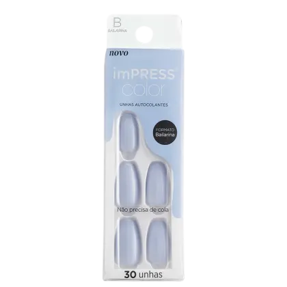Imagem do produto Kiss New York Impress Color Bailarina Cloudless - Unhas Postiças Autocolantes (30 Unidades)