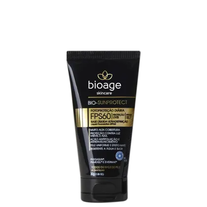 Imagem do produto Bioage Bio-SunProtect Alta Cobertura FPS 60 Bege Extra Claro Dourado - Base Líquida 30g