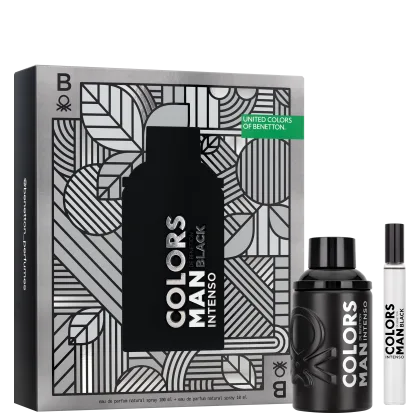 Imagem do produto Conjunto Colors Man Black Intenso Benetton Masculino - Eau de Parfum 100ml + Eau de Parfum 10ml