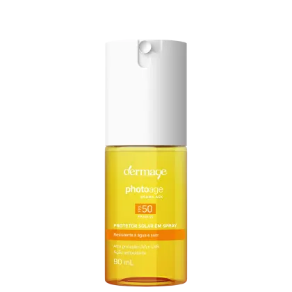 A imagem mostra um frasco amarelo com tampa em spray branca.