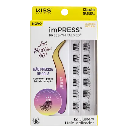 Kit Kiss New York imPRESS Press-on Falsies Mini Natural 01 (2 Produtos).