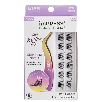 Kit Kiss New York imPRESS Press-on Falsies Mini Wispy 10 (2 Produtos).