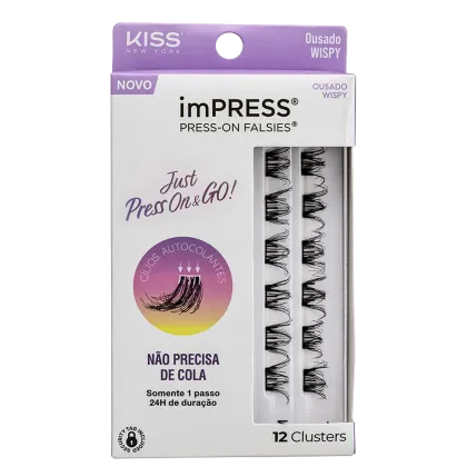 Cílios Postiços Kiss New York imPRESS Press-on Falsies Mini Wispy 09 Refil (12 Unidades)