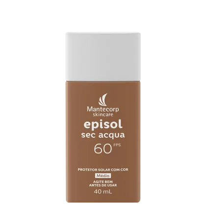 Protetor Solar Facial com Cor Mantecorp Episol Sec Acqua FPS60 Médio 40ml