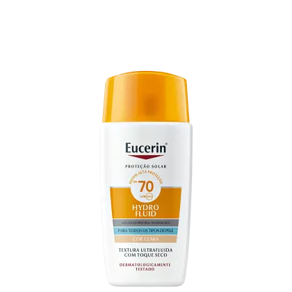 Protetor Solar Facial Eucerin Hydro Fluid FPS70 Cor Clara, 50ml.