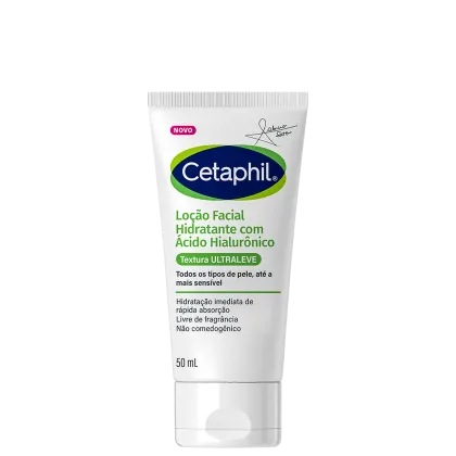 Cetaphil Ácido Hialurônico - Loção Hidratante Facial
Loção hidratante para todos os tipos de pele. Cetaphil Ácido Hialurônico confere hidratação intensa por 24h com leveza e conforto.
