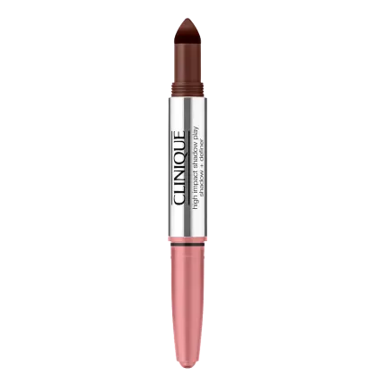Sombra em Bastão Clinique High Impact Shadow Play em tom marrom e rosa