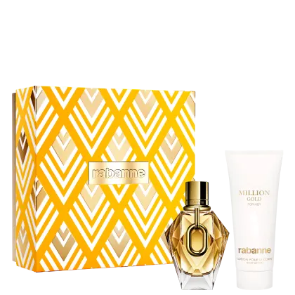 Imagem do produto Conjunto Million Gold For Her Rabanne Feminino - Perfume Eau de Parfum 90ml + Body Lotion 100ml