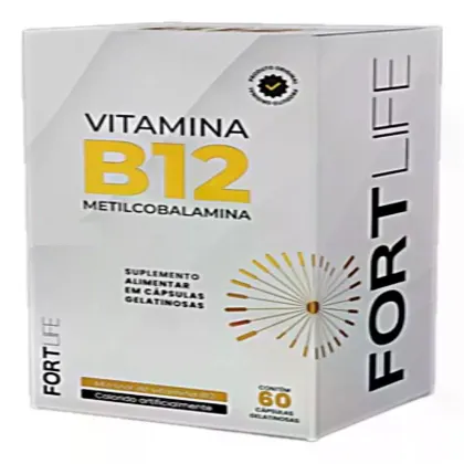 Imagem do produto FortLife Pharma Vitamina B12 Metilcobalamina - Suplemento Vitamínico (60 Cápsulas)