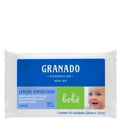 Imagem do produto Granado Bebê Lavanda - Lenços de Limpeza (50 unidades)