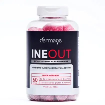 Imagem do produto Dermage INEOUT Creatina em Gomas Sabor Morango 60 Gomas