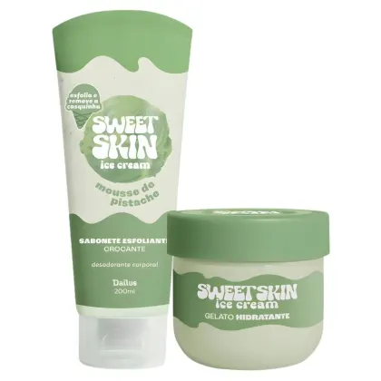 Imagem do produto Kit Dailus Sweet Skin Ice Cream Mousse De Pistache: Sabonete Esfoliante e Hidratante Corporal 200ml