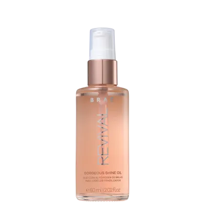 Frasco de óleo capilar Revival da marca Braé, com embalagem em tons de rosa e branco, contendo 60 ml do produto.