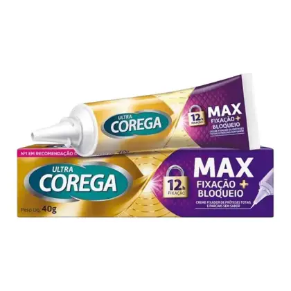 Imagem do produto Corega Ultra Max Fixação + Bloqueio Creme Sem Sabor 40g