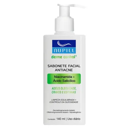 Imagem do produto Sabonete Facial Antiacne Nupill Derme Control Niacinamida e Ácido Salicílico 140ml