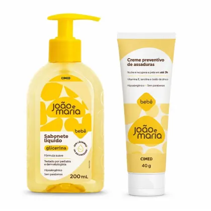 Imagem do produto Kit Cimed João e Maria Baby: Sabonete Líquido 400ml e Creme Preventivo Para Assaduras 40g