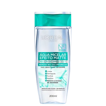 Imagem do produto L'Oréal Paris Efeito Matte Solução de Limpeza 5 em 1 - Água Micelar 200ml
