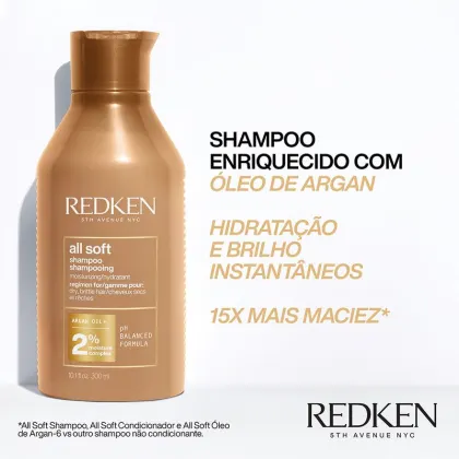 Imagem do produto Kit Redken All Soft Shampoo P Condicionador Máscara e Leave-in (4 produtos)