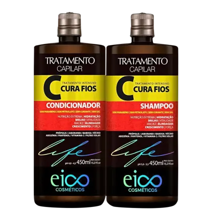Imagem do produto Kit Eico Life Cura Fios - Shampoo 450ml + Condicionador 450ml