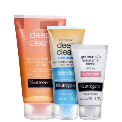 Imagem do produto Kit Neutrogena Deep Clean Energizing + Grapefruit + Hidratação Oil Free (3 Produtos)