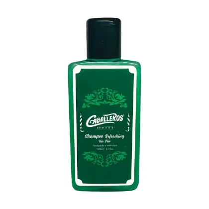 Shampoo Caballeros Refreshing Tea Tree. Volumetria de 140ml.