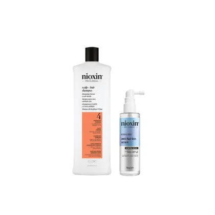 Kit Nioxin Volume Thinning Sistema 4 + Anti-Hair Loss Home Care, 2 produtos.
