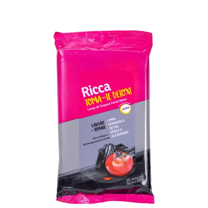 Imagem do produto Ricca Toma-te Detox! Carvão + Tomate - Lenço Demaquilante (25 Unidades)