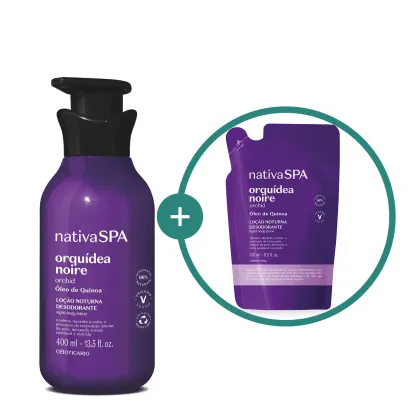 Imagem do produto Kit o Boticário Nativa SPA Orquídea Noire -  Loção Noturna Desodorante Corporal 400ml + Refil 350ml
