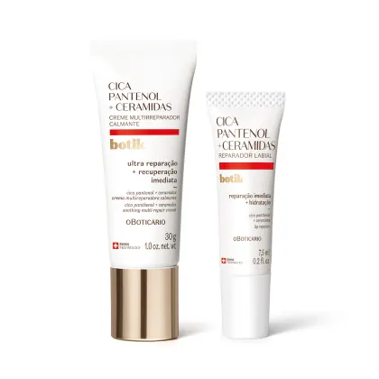 Imagem do produto Kit Botik o Boticário Cica Pantenol + Ceramidas Reparador Labial e Facial (2 Produtos)
