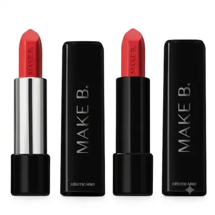 Imagem do produto Combo Make B.: Batom Cremoso Vermelho Watermelon 3,6g + Batom Mate Laranja Orange Fever 4g