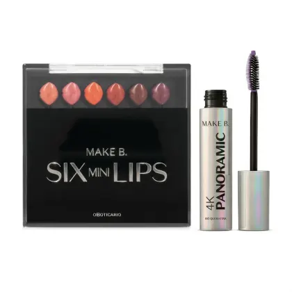 Imagem do produto Combo Make B.: Mini Batons Six Mini Lips 6x0,4g + Máscara de Cílios 4K Panoramic 10g