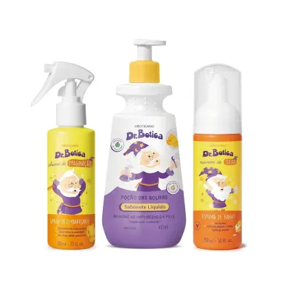 Imagem do produto Combo Dr. Botica: Spray Desembaraçante 100ml + Espuma de Banho 150ml + Sabonete Líquido 400ml