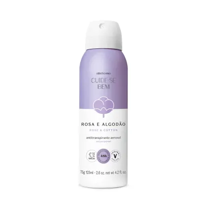 Imagem do produto Cuide-se Bem Rosa e Algodão - Desodorante Antitranspirante Aerosol 75g/125ml