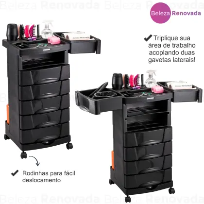 Imagem do produto Carrinho Auxiliar Dompel Cabeleireiro Salão Beauty Care
