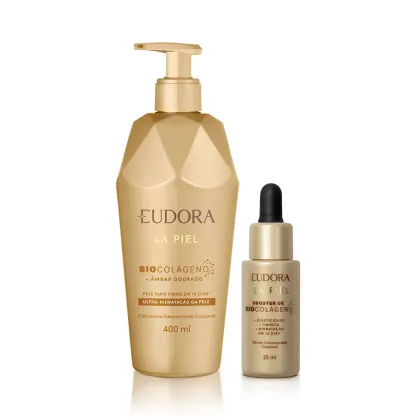 Imagem do produto Kit Eudora La Piel Âmbar Dourado Hidratante Desodorante Corporal + Sérum Booster de Biocolágeno (2 Produtos)