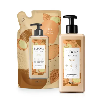 Imagem do produto Combo Instance Karité: Loção Corporal 400ml + Refil Loção Corporal 350ml