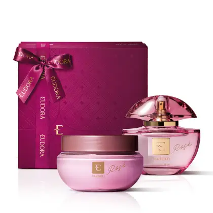 Imagem do produto Combo Presente Eudora Rosé: Eau de Parfum 75ml + Creme Corporal 250g + Caixa de Presente