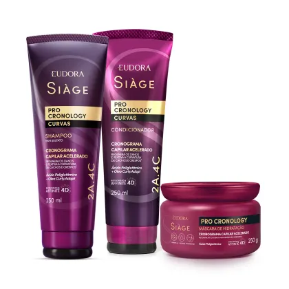 Imagem do produto Kit Eudora Siàge Pro Cronology Curvas Trio Hidratação (3 Produtos)