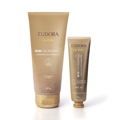 Imagem do produto Combo La Piel Cristais Do Himalaia: Gel Esfoliante Corporal 200g + Creme Hidratante Para As Mãos FPS 15 50g