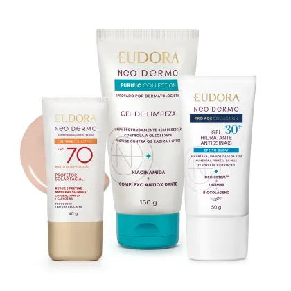 Imagem do produto Kit Eudora Neo Dermo FPS70 Cor 1 30+ (3 Produtos)