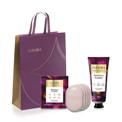 Imagem do produto Combo Instance Ameixa e Praliné: Sabonete em Barra 4x80g + Creme de Mãos 30g + Sacola