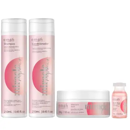 Kit Emáh Hair Care Miracle Repair Four Basic, 4 produtos.