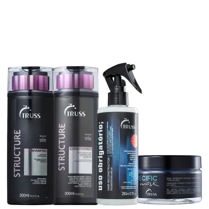 Imagem do produto Kit Truss Structure - Shampoo 300ml + Condicionador 300ml + Uso Obrigatório 260ml + Máscara Specific 180g