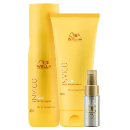 Imagem do produto Kit Wella Professionals Invigo Sun e Oil Reflections Light Home Trio (3 Produtos)