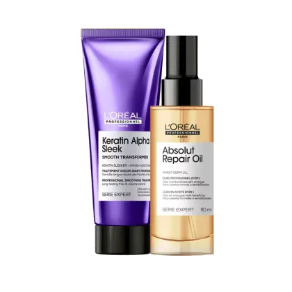 Imagem do produto Kit L'Oréal Professionnel Keratin Alpha Sleek & Absolut Repair Oil Duo (2 Produtos)